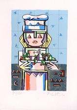 Ibrahim Kodra - Senza titolo 1 -  Serigrafia firmata e numerata