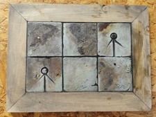 quadro ceramica raku composto da 6 piastrelle formato 10x10 telaio in legno
