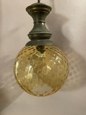 Vintage Lampadario tipo Palla Design Space Age Anni50,a Sospensione,Vetro Ottone