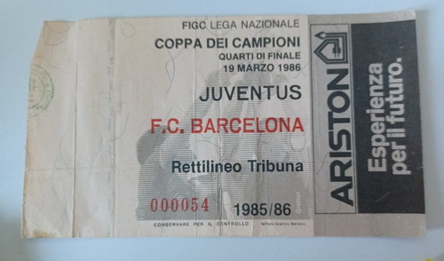 1985 champions cup - champions, ticket