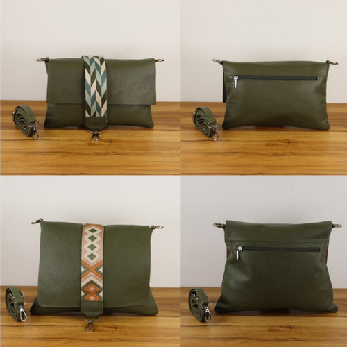 Marsupio donna pelle kaki