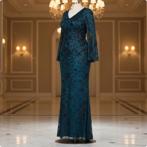 Abito sirena con paillettes - con,