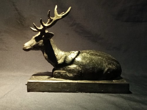 Scultura bronzo cervo - bronzo,