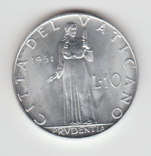 Pio xii vaticano lire 1951 - 10,