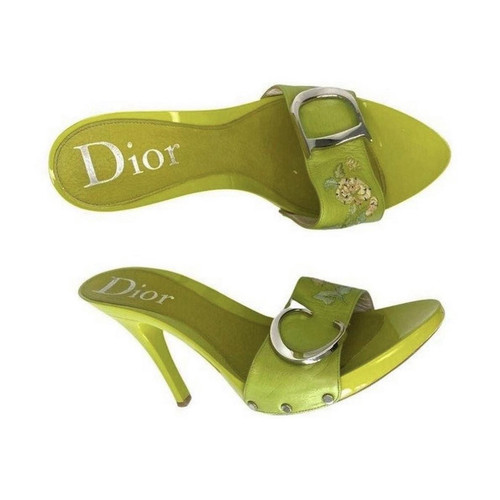 Stiletto dior verde - stiletto, pelle