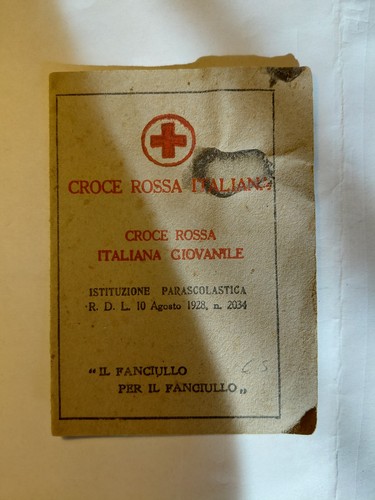 Tessera croce rossa italiana - tessera,