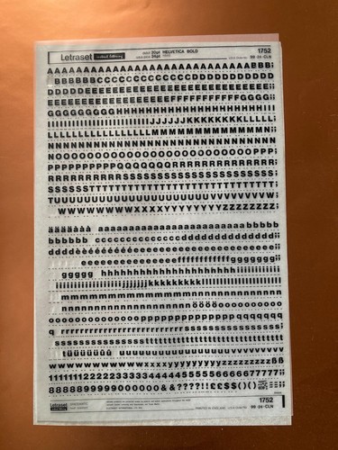 Letraset 1752 helvetica - 1752,
