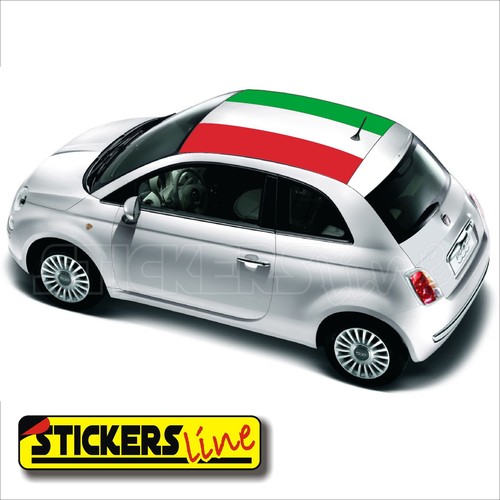Adesivo tricolore tetto fiat - adesivo,