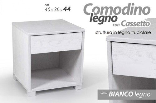 Comodino con cassetto - cassetto, in