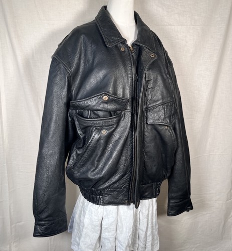 Giacca pelle nera vintage