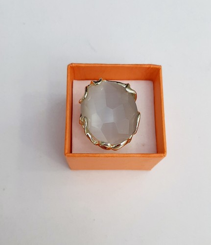 Anello ottone dorato pietre - anello,