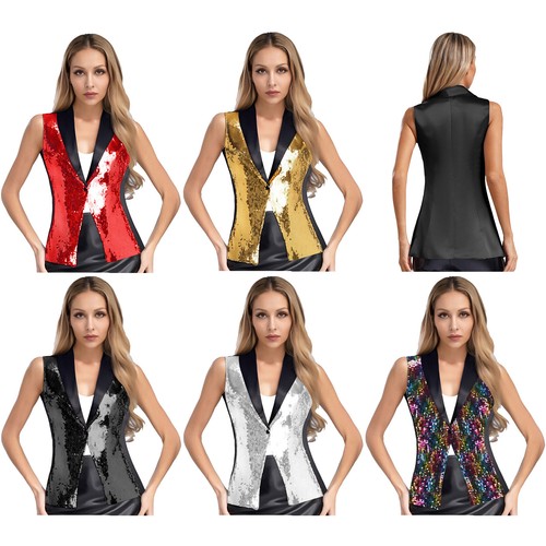 Gilet donna paillettes vari