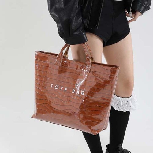 Solid color pvc paper tote - tote, bag
