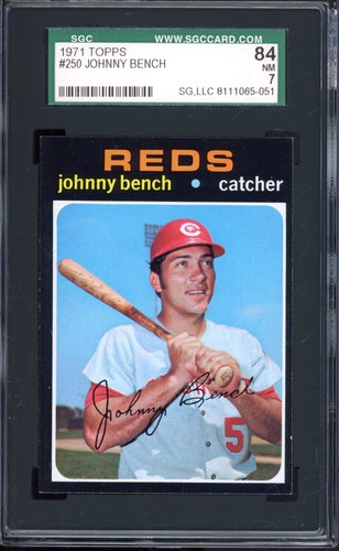 1971 topps 250 johnny bench - topps,