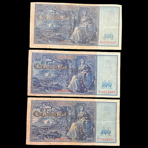 Banconota germania 1910 100 - 3x,