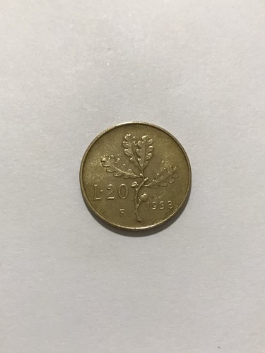 Moneta lire quercia 1958 - moneta, 20