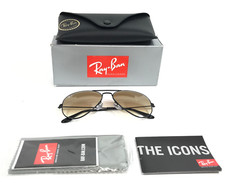 Occhiali da sole Ray-Ban RB3025 AVIATOR LARGE METAL 002/51 nero con marrone sfumato 55 mm