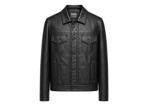 Giacca uomo nera vera pelle - vera,