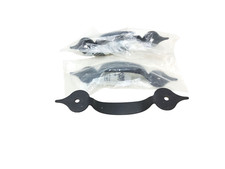 Set di 3 estraibili per armadietti e cassetti in ferro martellato nero stile antico liberty