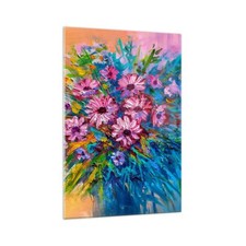 Quadro su Vetro 70x100cm Bouquet fiori olio Stampe Immagini Moderni Murale