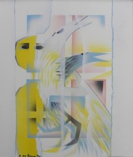 Antonio DE MURO (Taranto 1924) Cacciatore Acrilico su tela cm 70x60 anno 1970