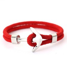 Bracciale Uomo Corda Rossa Ancoraggio Charm Nautico Casual Marinaio Marinaio Gioielli