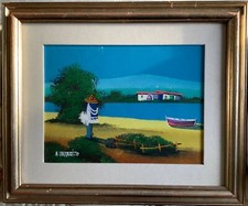 Quadro naif - dipinto ad Olio su Tela - Abdul Rahem Tatari