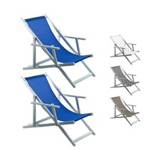 2pz Sedia Sdraio Pieghevole