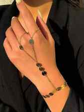 Bracciale da donna in acciaio inox intrecciato catena bohemian baciamano R004