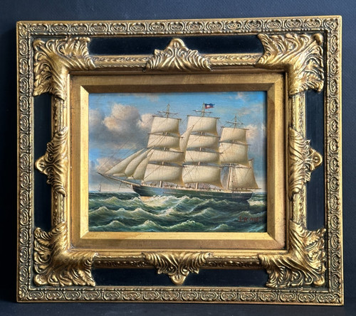 Pittura tre alberi quadro - quadro, nave