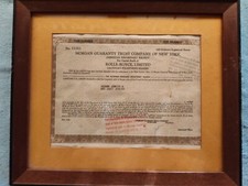 Rolls-Royce 100 Shares Stock Certificates-Professionaly Wood Framed