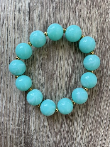 Bracelet perles turquoise - bracelet,