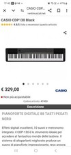 Casio CDP-S110 88 Tasti Pianoforte Digitale - Nero