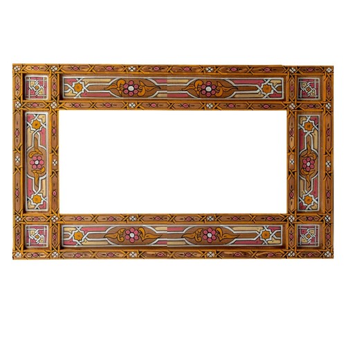 Cornice specchio legno giallo