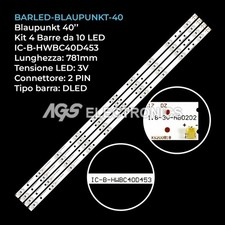 KIT 4 BARRE STRIP 10 LED TV