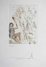 Acquaforte SALVADOR DALI Blanchefleur DECAMERON 1972 FIRMATA Chiffon de la Dore