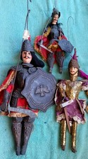 N 3 PUPI SICILIANI ALTEZZE DIVERSE  TEATRO DELLE MARIONETTE " ORLANDO " ANNI 60