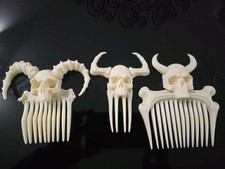 Fermacapelli Pettine teschio demoni goth color avorio Pettine Teschi