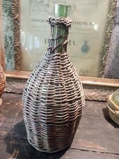 BOTTIGLIA ANTICA IN VETRO SOFFIATO VERDE NORD ITALIA EPOCA '800 PERFETTA.