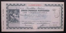 ITALIA REGNO - BUONO POSTALE FRUTTIFERO 500,000 LIRE COME DA FOTO 