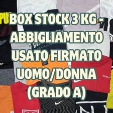 BOX STOCK LOTTO 3 Kg ABBIGLIAMENTO USATO FIRMATO UOMO / DONNA VINTAGE