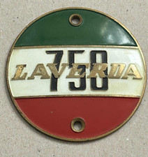 Vecchio fregio stemma badge originale da serbatoio per moto Laverda 750 anni '70