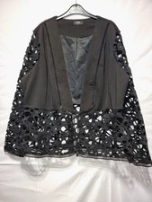 Giacca blazer Klass nera in pizzo ricamato taglia 20