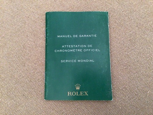 Libretto booklet rolex - booklet,