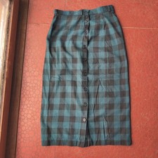 80s LL Bean Plaid Skirt M-L