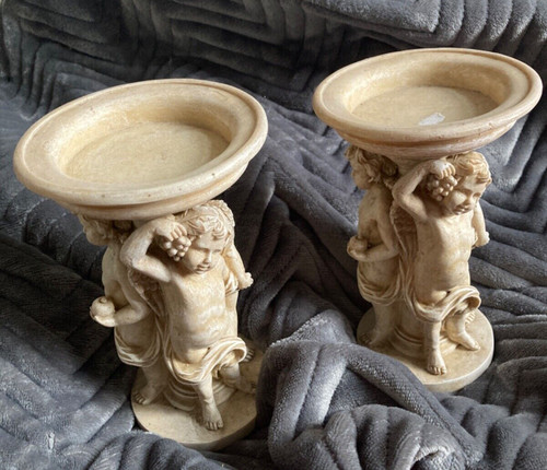 Pair vintage cherubs angels - of,