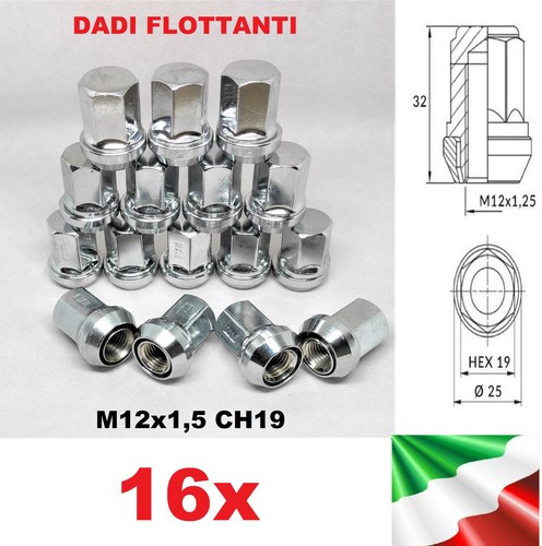 Kit m12x1 dadi ruota - m12x1,5,