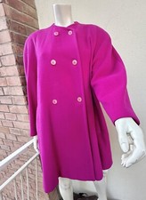 Byblos Coat Vintage Hot Pink Short Jacket Cachemire Wool 80s Oversize SZ IT 40 L