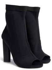 stivali stivaletti traforati estivi nero pelle sintetica 11 cm comodi 9414