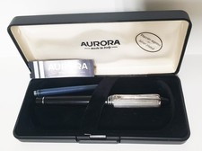 STILOGRAFICA AURORA CORPO NERO CAPUCCIO ARGENTO PENNINO "M" USATA CONFEZIONE